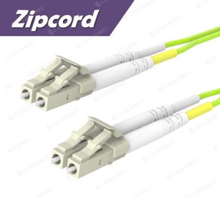 Cable de parche de fibra multimodo LC a LC OM5 de 2M con chaqueta de PVC - Cable de conexión de parche Duplex Zipcord LC OM5