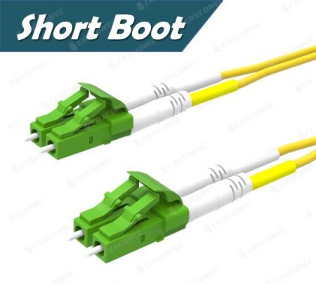 Single Mode LC-LC APC Short Boot Zipcord Fibre Patch Leads 2M in PVC - SM LC APC Zipcord Patch Cable