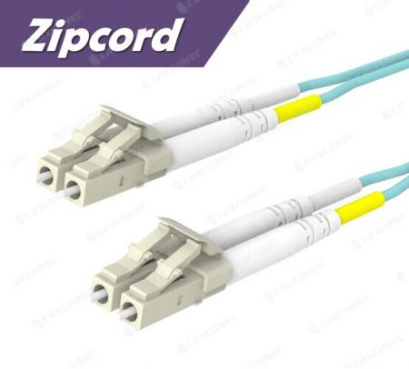 Cable de conexión óptica de fibra multimodo OM3 de LC a LC de 2 m con chaqueta LSZH - Cable de parche de fibra zipcord LC OM3