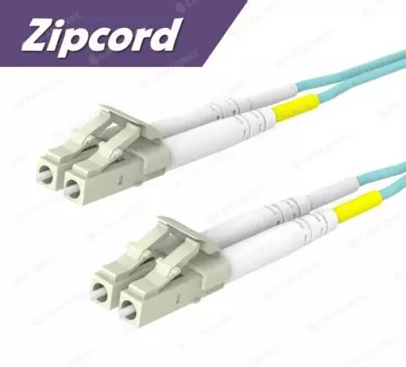 Cable de parcheo óptico de fibra multimodo LC a LC OM3 7M con chaqueta LSZH - Cable de parcheo LC OM3 Zipcord