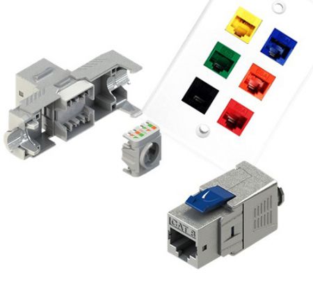 Conector keystone - CRXCabling Conector RJ45 8P8C keystone para cableado de cobre