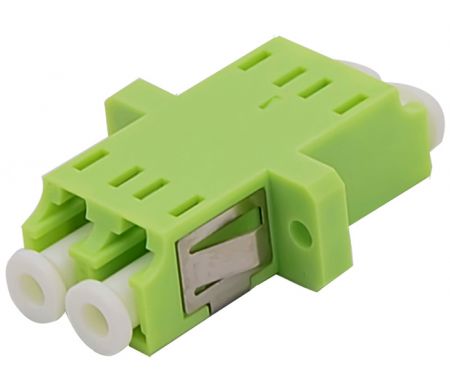 Adaptador de fibra óptica dúplex OM5 LC con brida - Adaptador óptico OM5 LC.