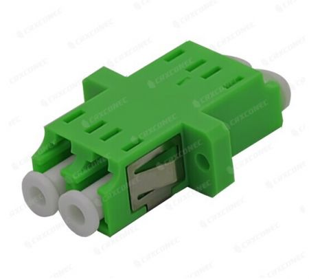 Adaptador de fibra óptica dúplex APC de modo simple LC tipo brida - Adaptador óptico LC APC tipo brida.