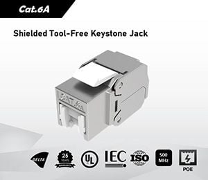 Conector Keystone RJ45 Cat.6A sin herramientas