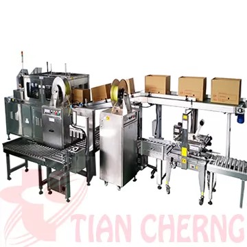 SUS Carton Sealer & Strapping Machine - An integrated SUS automatic carton sealer and strapping machine for industrial packaging lines.